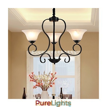 Designer Touch Decorative 3 Lights Retro Chandelier Country Metal