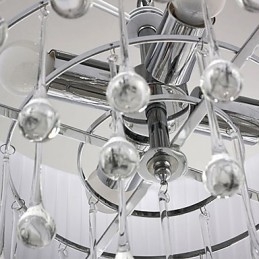 Designer Touch Decorative Contemporary Crystal 4 Light Pendant With Black Shade