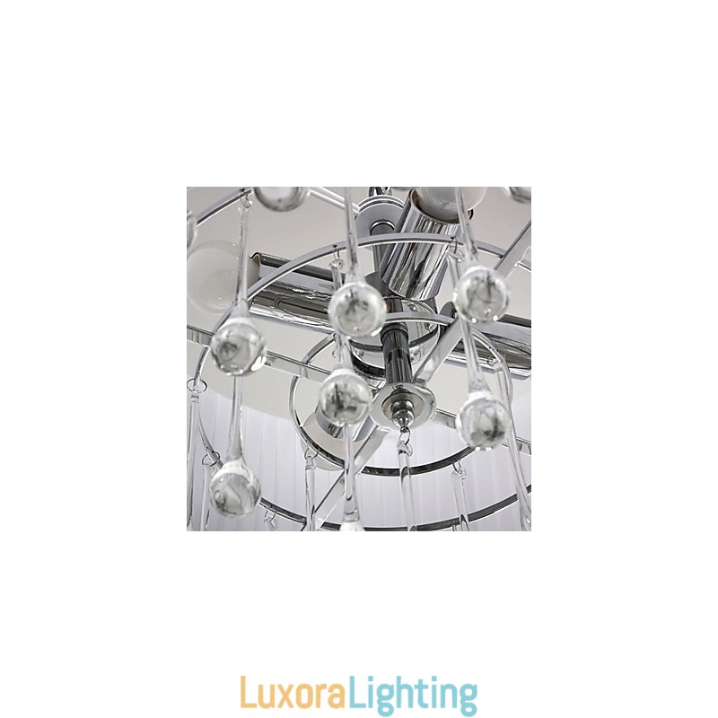 Designer Touch Decorative Contemporary Crystal 4 Light Pendant With Black Shade