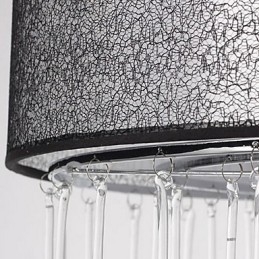 Designer Touch Decorative Contemporary Crystal 4 Light Pendant With Black Shade