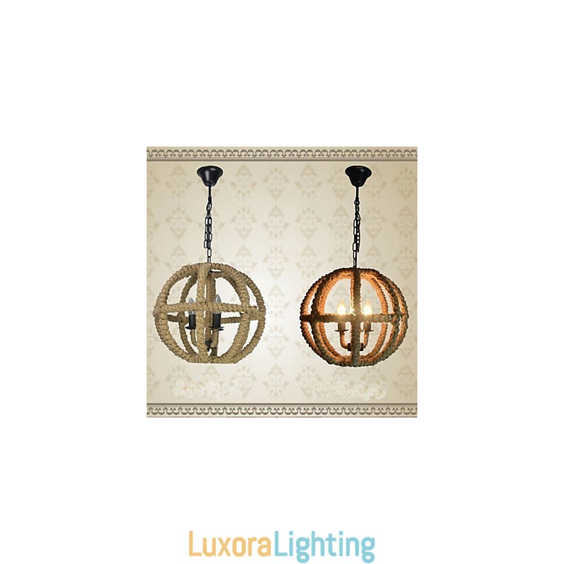 Designer Touch Decorative North American Type Rural Industrial Hemp retro Wrought Iron Chandelier