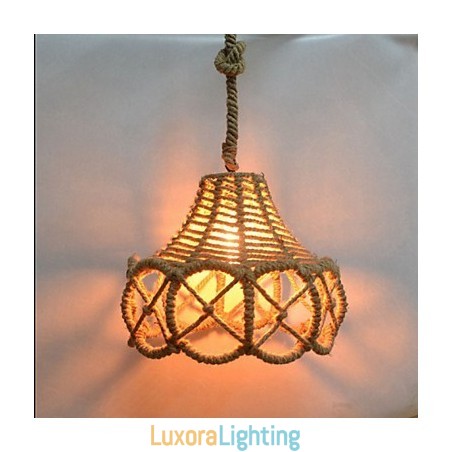 Designer Touch Decorative American Country Vintage Iron Chandelier Industrial Hemp