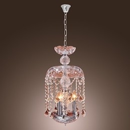 Designer Touch Decorative Modern Crystal Pendant Light with 3 Lights in Glass Shade