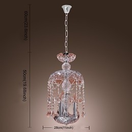 Designer Touch Decorative Modern Crystal Pendant Light with 3 Lights in Glass Shade