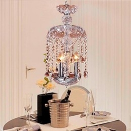 Designer Touch Decorative Modern Crystal Pendant Light with 3 Lights in Glass Shade