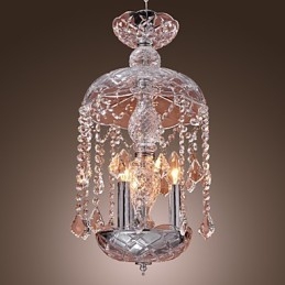 Designer Touch Decorative Modern Crystal Pendant Light with 3 Lights in Glass Shade