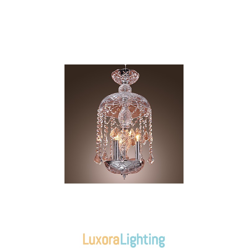 Designer Touch Decorative Modern Crystal Pendant Light with 3 Lights in Glass Shade
