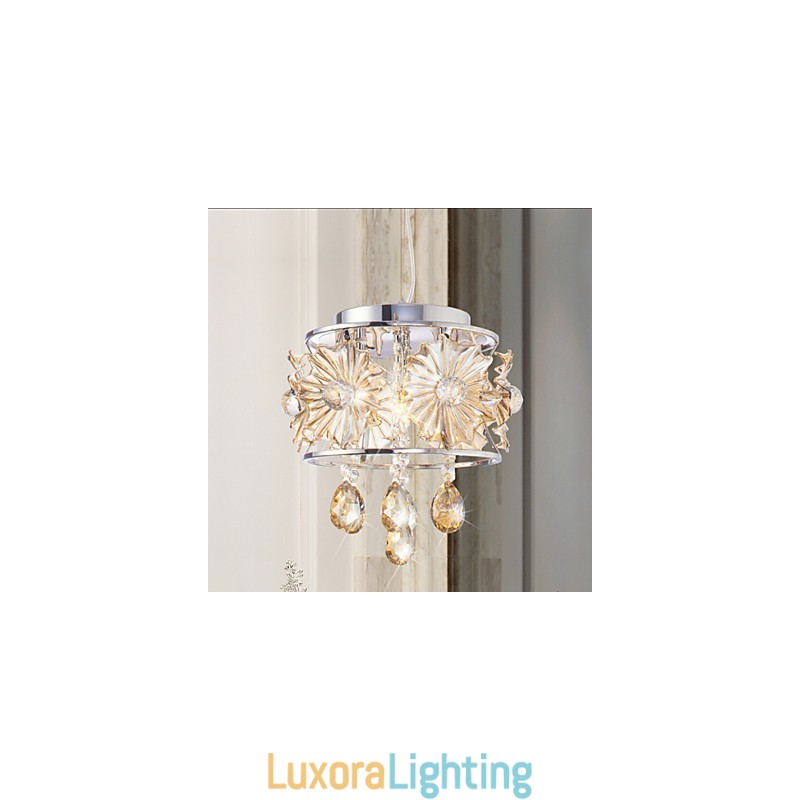 Designer Touch Decorative Modern Clear Sphere Lustre Crystal Chandelier Ceiling Lamp Home Decor Suspension Pendant Lamp Fixture Light