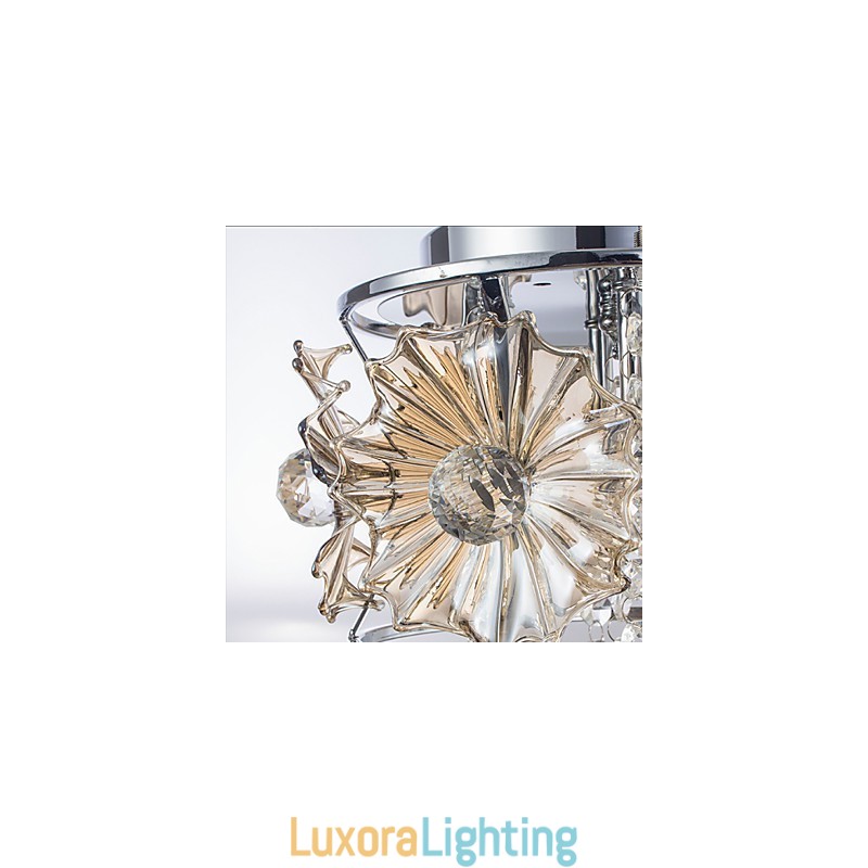 Designer Touch Decorative Modern Clear Sphere Lustre Crystal Chandelier Ceiling Lamp Home Decor Suspension Pendant Lamp Fixture Light