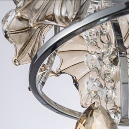 Designer Touch Decorative Modern Clear Sphere Lustre Crystal Chandelier Ceiling Lamp Home Decor Suspension Pendant Lamp Fixture Light