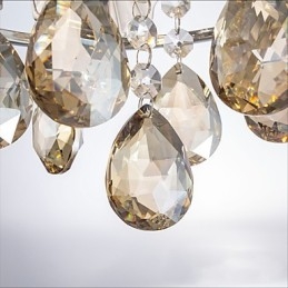 Designer Touch Decorative Modern Clear Sphere Lustre Crystal Chandelier Ceiling Lamp Home Decor Suspension Pendant Lamp Fixture Light