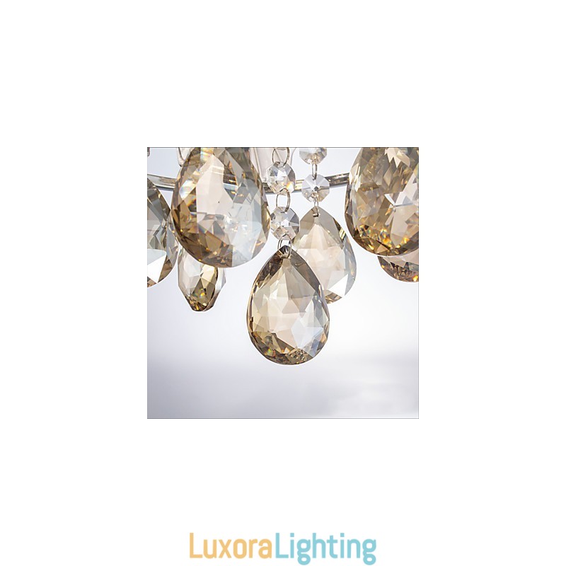 Designer Touch Decorative Modern Clear Sphere Lustre Crystal Chandelier Ceiling Lamp Home Decor Suspension Pendant Lamp Fixture Light