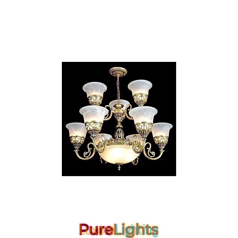 Designer Touch Decorative Traditional Classic Vintage Retro Bronze Metal Chandelier