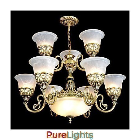 Designer Touch Decorative Traditional Classic Vintage Retro Bronze Metal Chandelier