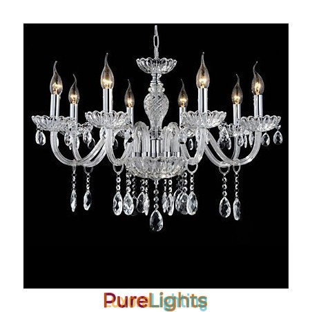 Designer Touch Decorative 8 Light The style of palace Glass Chandelier With Candle Bulb