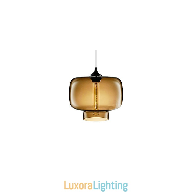 Designer Touch Decorative Modern Glass Pendant Light in Brown Transparent Bottle Design