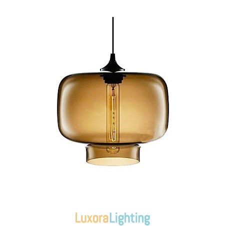 Designer Touch Decorative Modern Glass Pendant Light in Brown Transparent Bottle Design