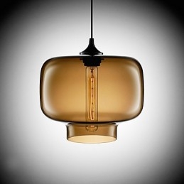 Designer Touch Decorative Modern Glass Pendant Light in Brown Transparent Bottle Design