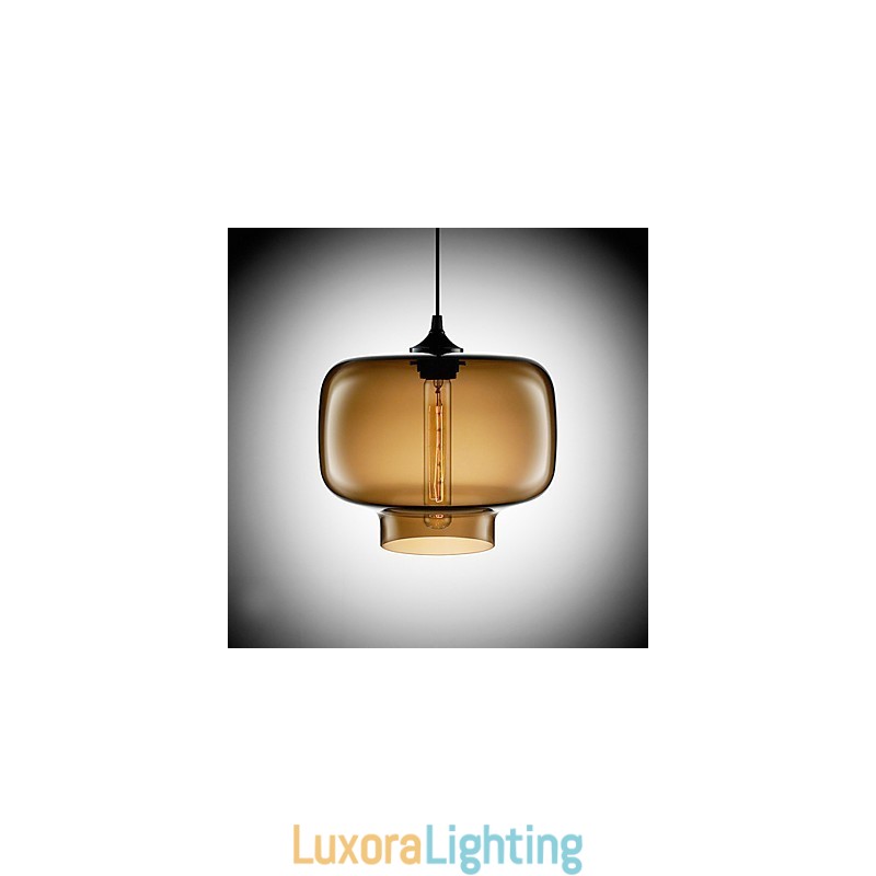 Designer Touch Decorative Modern Glass Pendant Light in Brown Transparent Bottle Design