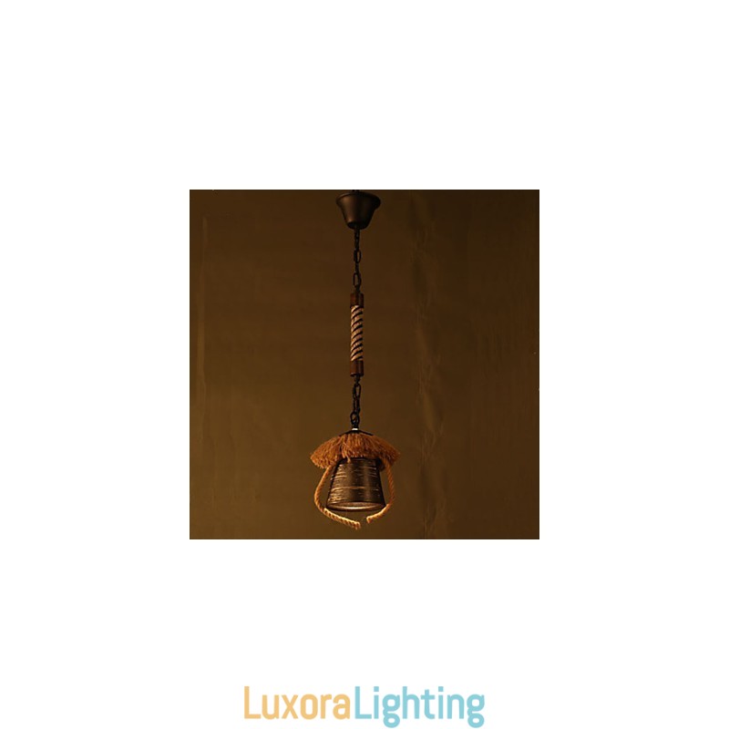 Designer Touch Decorative American Country Retro Hemp Ceramic lamp