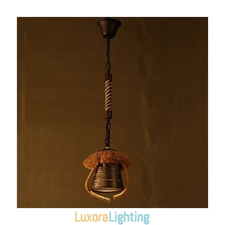 Designer Touch Decorative American Country Retro Hemp Ceramic lamp