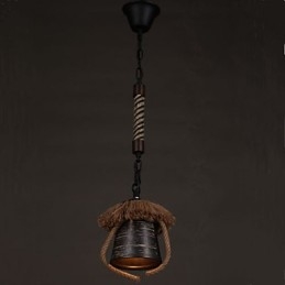 Designer Touch Decorative American Country Retro Hemp Ceramic lamp