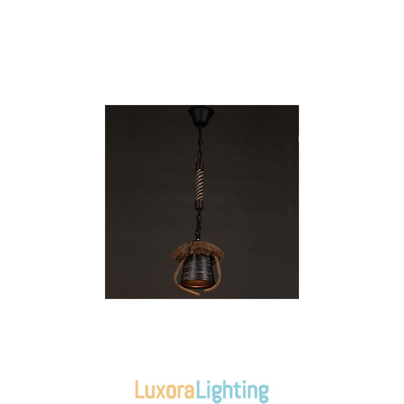 Designer Touch Decorative American Country Retro Hemp Ceramic lamp