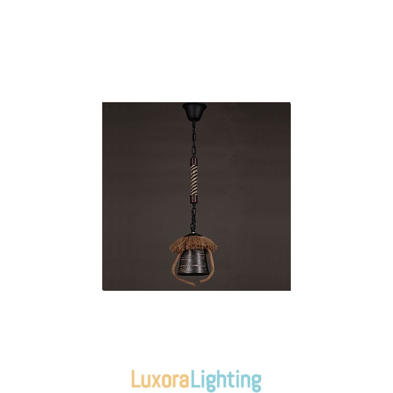 Designer Touch Decorative American Country Retro Hemp Ceramic lamp