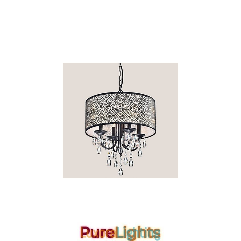 Designer Touch Decorative Traditional Classic Crystal Painting Metal Chandelier