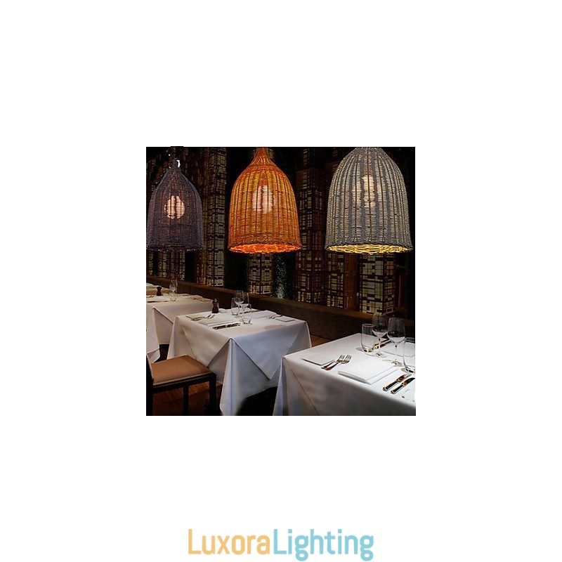 Designer Touch Decorative Rattan Chandelier Chandelier Chandelier Creative Retro Rattan lamp