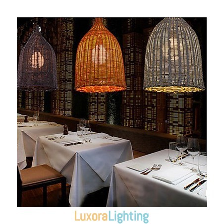 Designer Touch Decorative Rattan Chandelier Chandelier Chandelier Creative Retro Rattan lamp