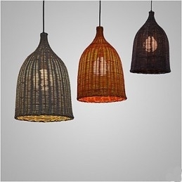 Designer Touch Decorative Rattan Chandelier Chandelier Chandelier Creative Retro Rattan lamp