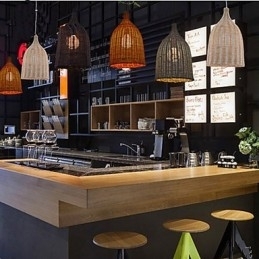 Designer Touch Decorative Rattan Chandelier Chandelier Chandelier Creative Retro Rattan lamp