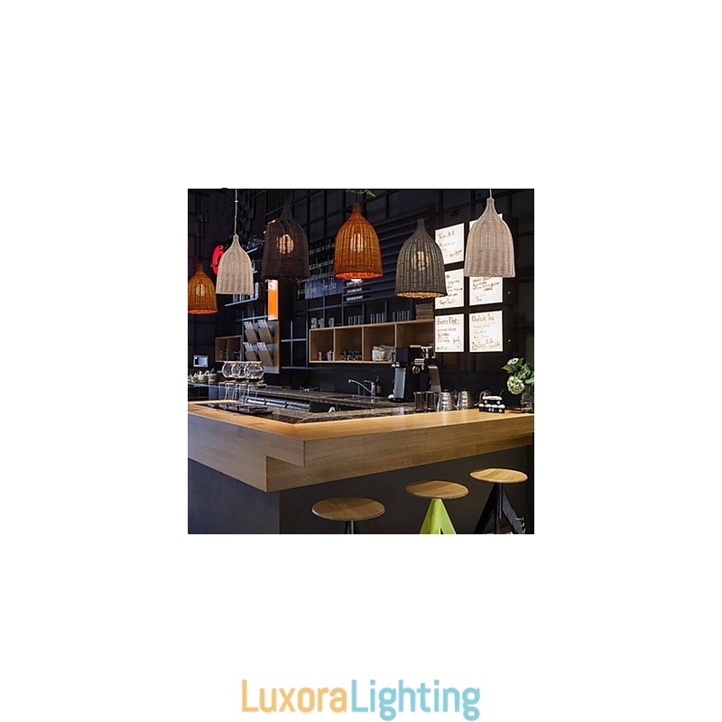 Designer Touch Decorative Rattan Chandelier Chandelier Chandelier Creative Retro Rattan lamp