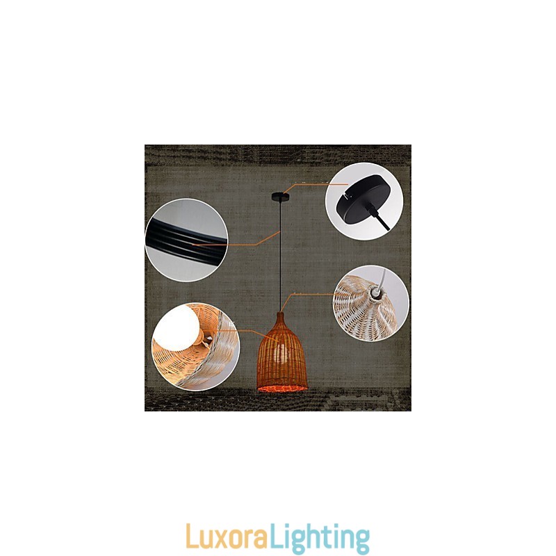 Designer Touch Decorative Rattan Chandelier Chandelier Chandelier Creative Retro Rattan lamp