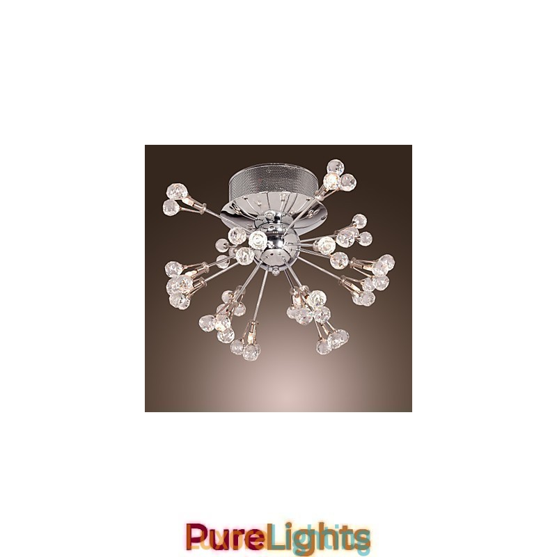Designer Touch Decorative Modern Contemporary Crystal Chrome Metal Flush Mount
