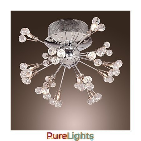 Designer Touch Decorative Modern Contemporary Crystal Chrome Metal Flush Mount