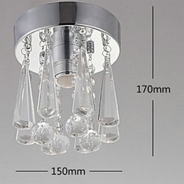 Designer Touch Decorative Modern Crystal 1 Lights Flush Mount In Crown Shape