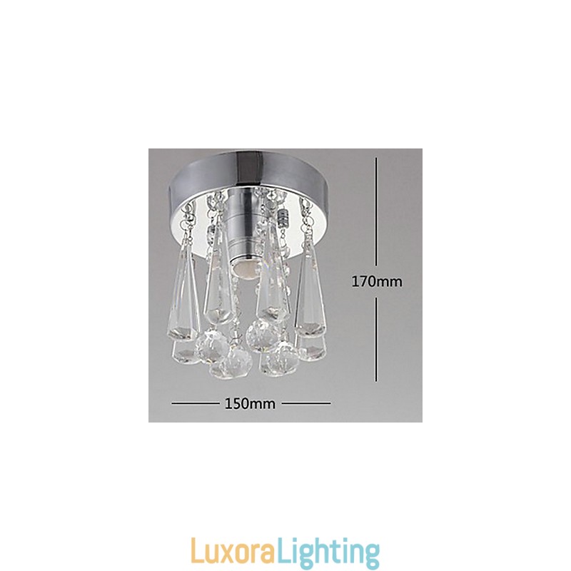 Designer Touch Decorative Modern Crystal 1 Lights Flush Mount In Crown Shape