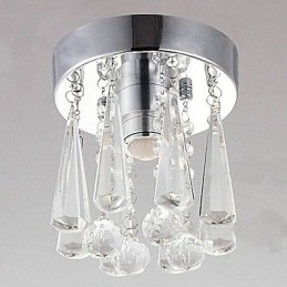 Designer Touch Decorative Modern Crystal 1 Lights Flush Mount In Crown Shape