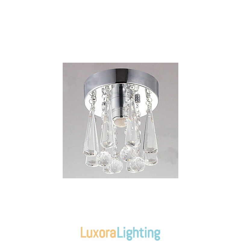 Designer Touch Decorative Modern Crystal 1 Lights Flush Mount In Crown Shape