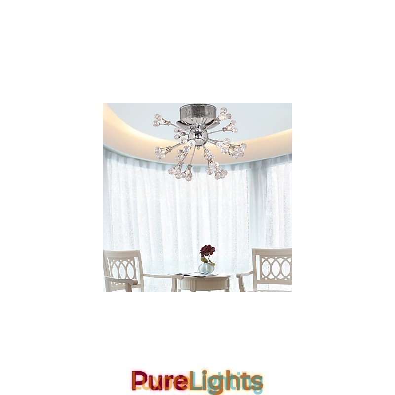 Designer Touch Decorative Modern Contemporary Crystal Chrome Metal Flush Mount
