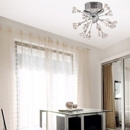 Designer Touch Decorative Modern Contemporary Crystal Chrome Metal Flush Mount