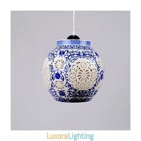 Designer Touch Decorative Retro Ceramic lamp lamp Stairs Blue Single Head Chandelier Creative
