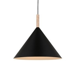 Designer Touch Decorative Mini Artistic Cone Pendant Lamp 1 Light Mordern Simplicity Finish Black White Aluminum & Wooden Droplight