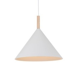 Designer Touch Decorative Mini Artistic Cone Pendant Lamp 1 Light Mordern Simplicity Finish Black White Aluminum & Wooden Droplight