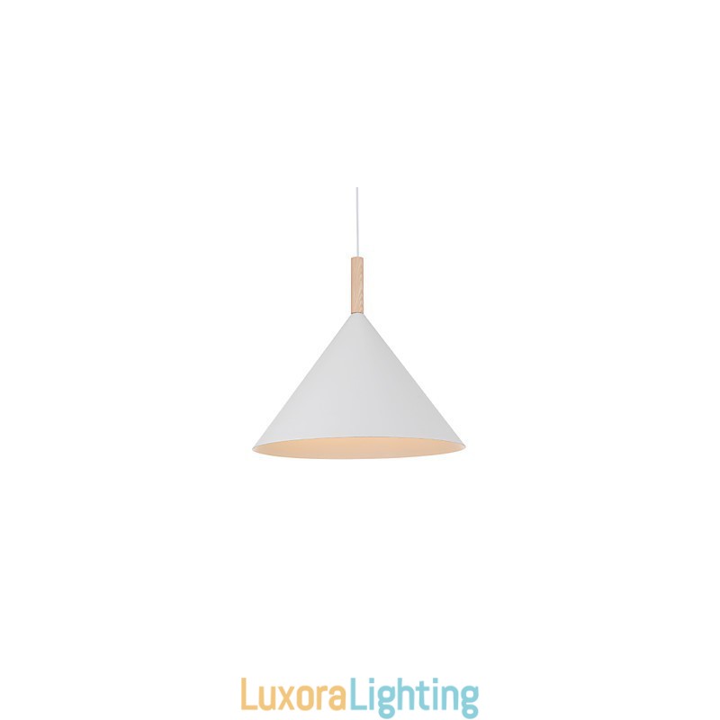 Designer Touch Decorative Mini Artistic Cone Pendant Lamp 1 Light Mordern Simplicity Finish Black White Aluminum & Wooden Droplight