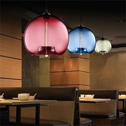 Designer Touch Decorative Retro Creative Single Head Glass Pendant Lamp Cafe In The Goldfish Bowl