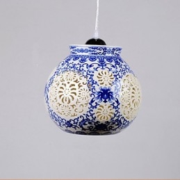 Designer Touch Decorative Retro Ceramic lamp lamp Stairs Blue Single Head Chandelier Creative