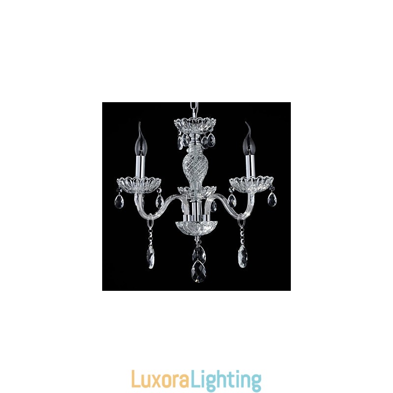 Designer Touch Decorative 6 Light The style of palace Glass Chandelier With Candle Bulb